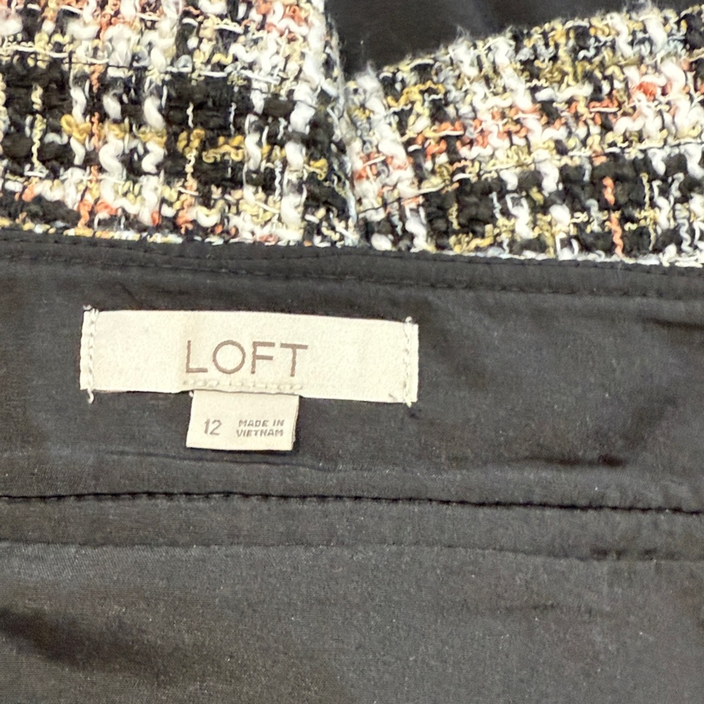 LOFT Multicolor Plaid A-Line Skirt - Picture 6 of 7